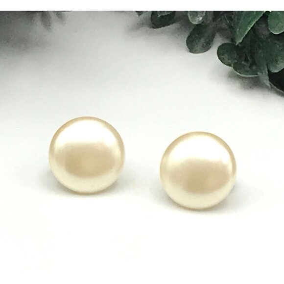 Vintage Clip-On Faux Pearl Earrings by Sarah Coventry - Picture 1 of 5